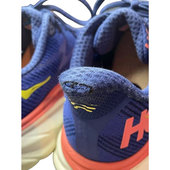 HOKA Clifton 9 Shoes Evening Sky Coral Women’s 9 B Running Walking Comfort - Picture 6 of 13